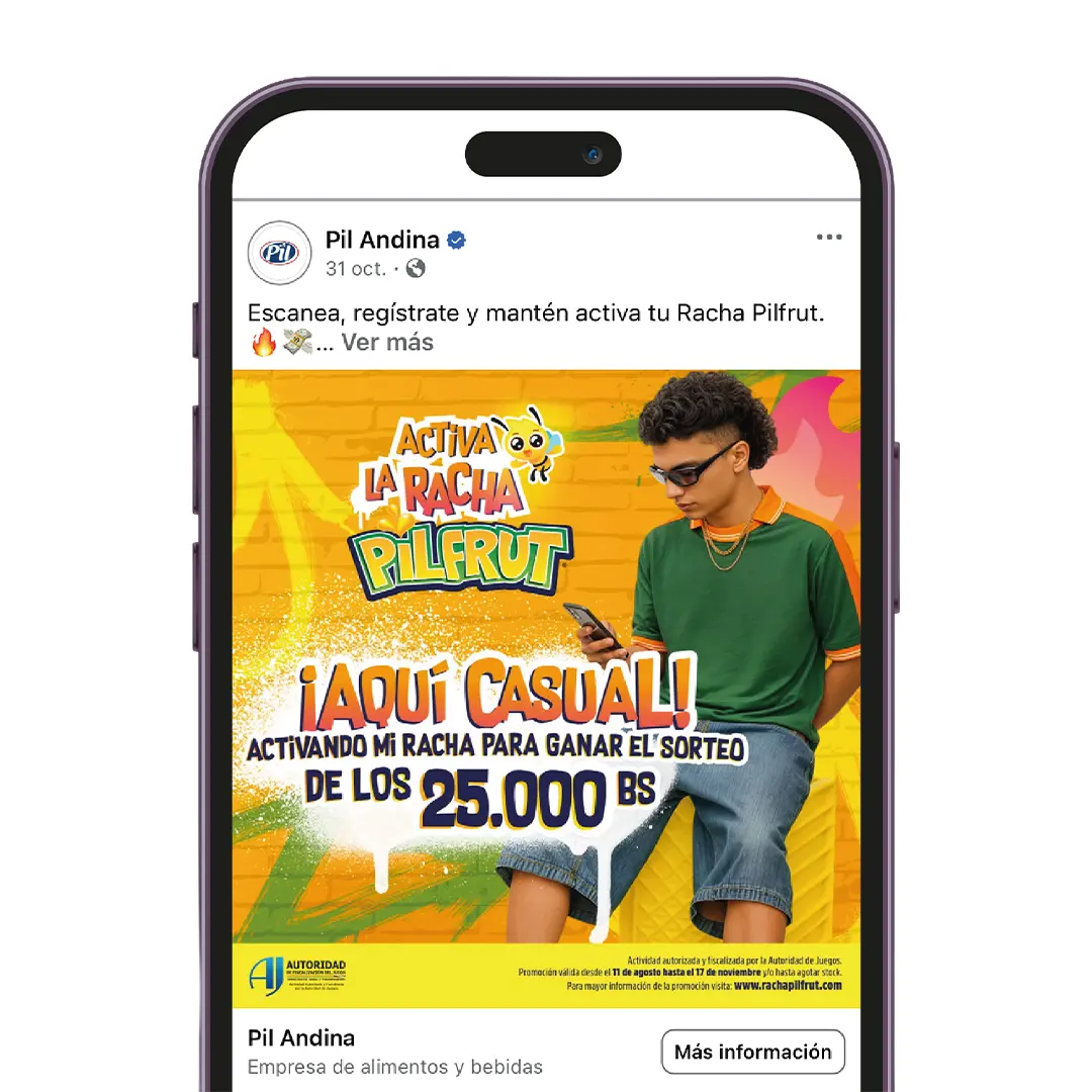 Gamificación para fidelizar consumidores con Pilfrut Publicación digital de la campaña Activa la Racha Pilfrut que promueve la participación continua mediante una mecánica gamificada